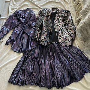 Periwinkle Jacket, Shirt, and Skirt, Nikki’s, size small